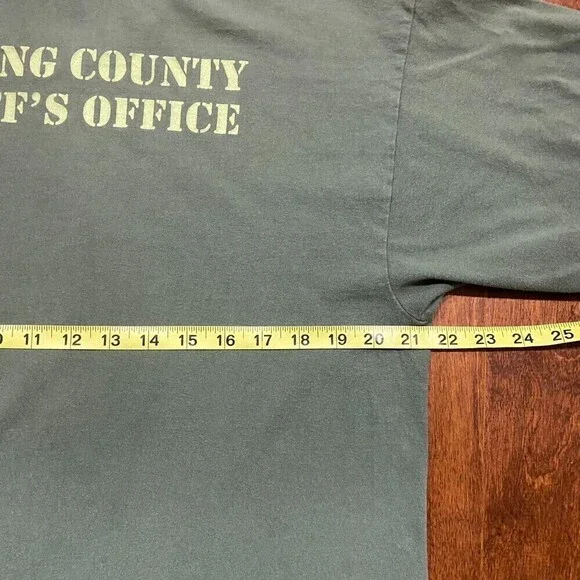 Gildan DARE Drug Program Georgia Sheriff Office Dog Tag Army Green Tee Large - Picture 5 of 7